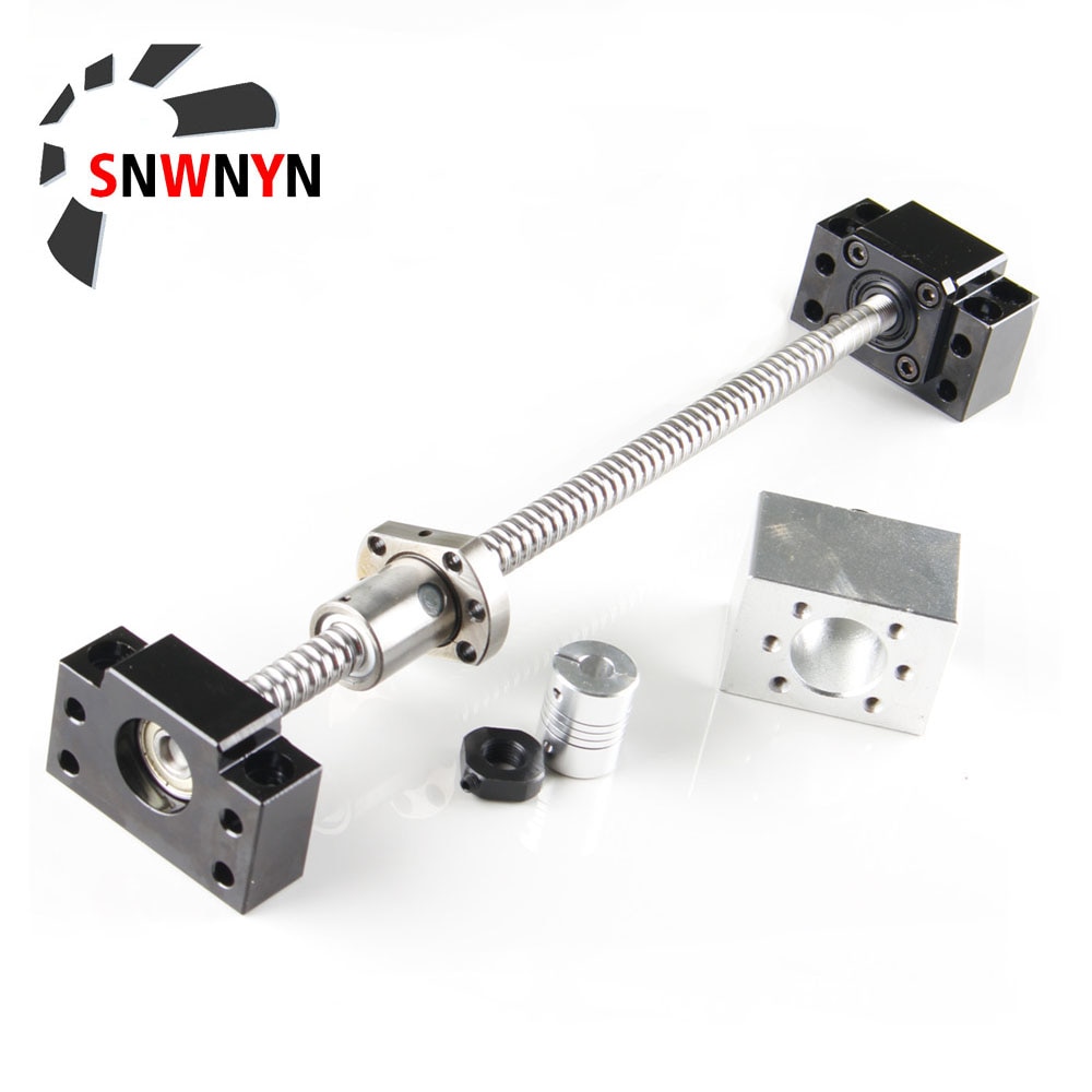 Ball Schraube einstellen SFU1204 Gerollt Kugelumlaufspindel RM1204 C7 Mit Ende Bearbeitet + 1204 Ball murmeln Gehäbenutzen + BK/BF10 ende Unterstützung + Koppler Für Cnc