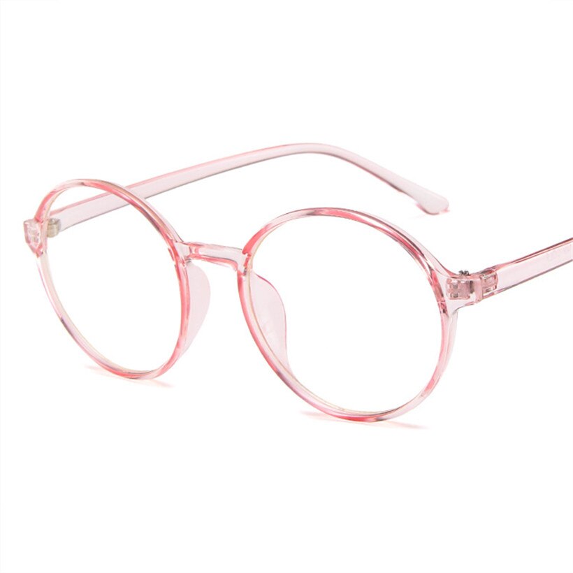 Monturas para gafas redondas Unisex, monturas para gafas redondas, redondas y transparentes,: Pink