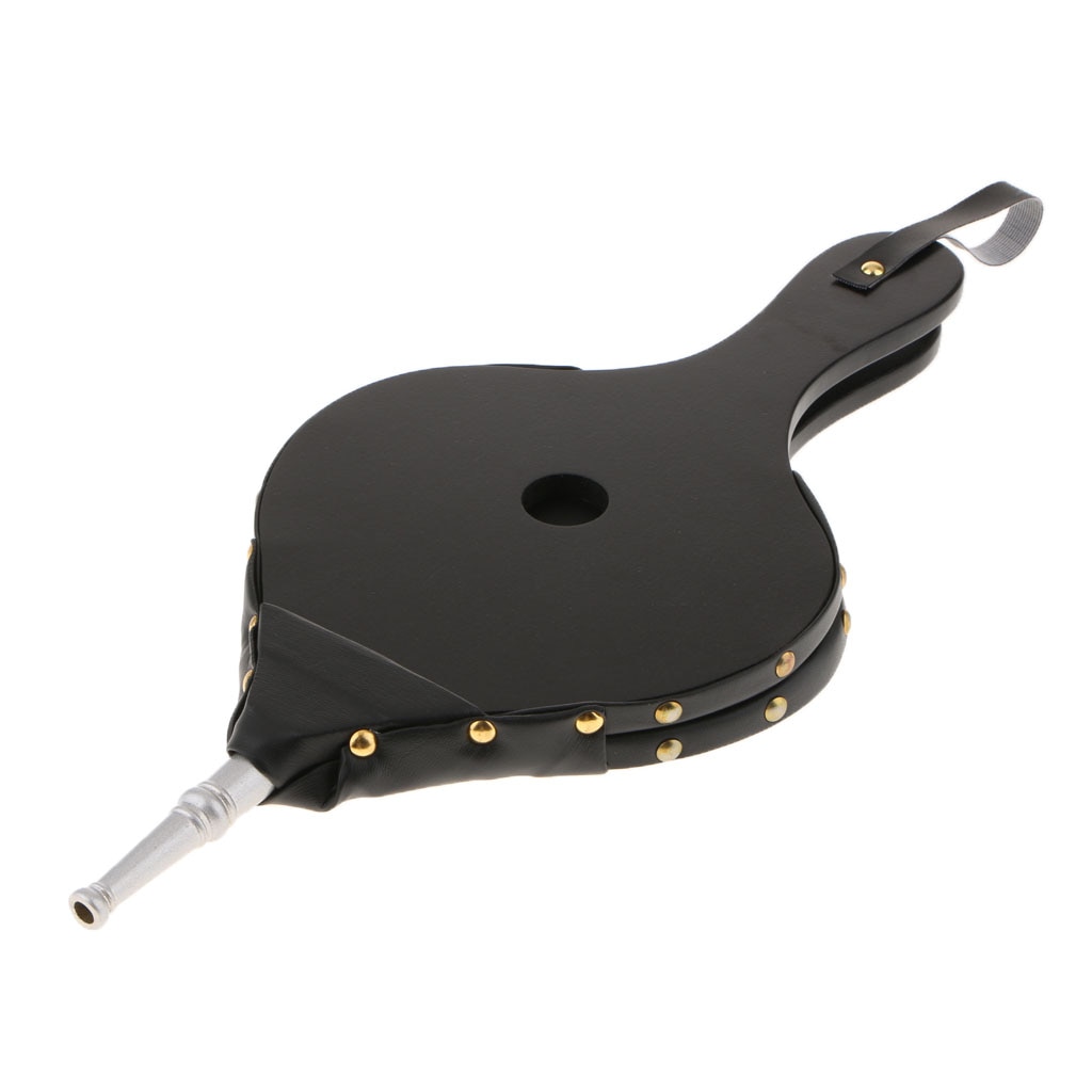 Wood Fireplace Bellows Air Blower Hand Bellow Camping BBQ Fire Pit Campfire Bellow Pumps, with Hanging Strap