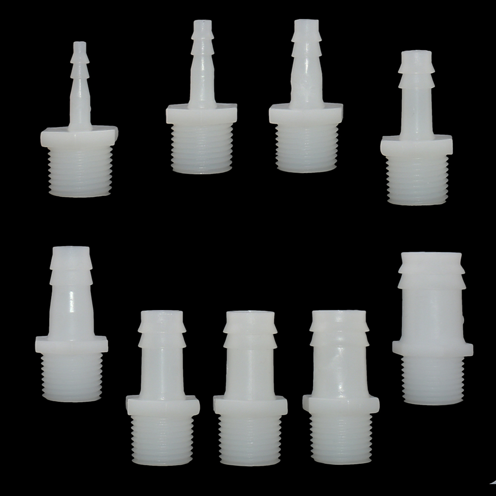 Männlich 1I2 Zoll bis 4/6/8/10/12/14/16/18/20 mm Kunststoff Schlauchtülle Anschluss PVC Wasser Rohrverschraubungen Koppler