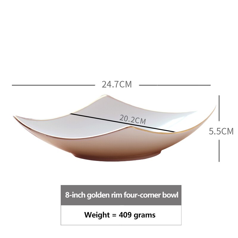 Nordic Dinner Plate Sets Luxury Knife Fork Dinnerware Dish Plates Set Tableware Home Decor Vajilla Kitchen Supplies: 8 inch