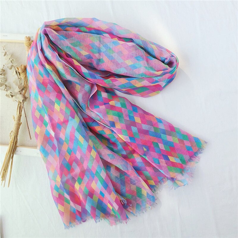 Kvinner vår sommer skjerf spania merke luksus blomster viskose skjerf pakke inn hals snood pashmina foulards hijab muslimsk cachecol