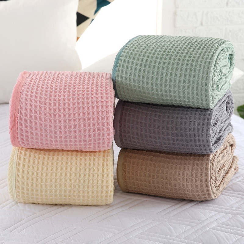 Plaid Katoenen Deken Voor Bed Japan Wafel Plaid Gooi Deken Op De Bank Zomer Handdoek Quilt Bed Cover Sprei Beddengoed