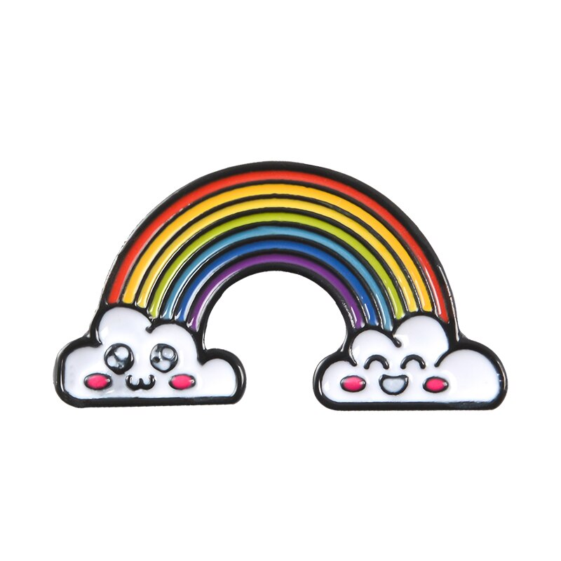 Regenbogen Wolke Emaille Stifte &quot;Folgen Ihre Schild Traum&quot; Broschen Schnalle Abzeichen Dekoration auf Rucksack Kawaii Schmuck für frauen Männer: Regenbogen 6