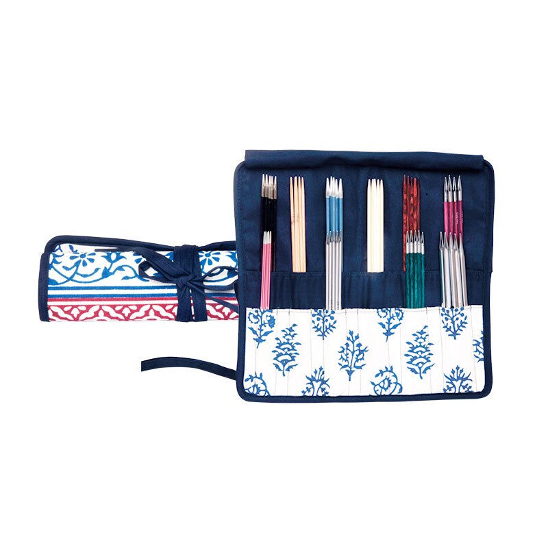 Knitpro blue navy stickpinne för fem typer förvaring: Dubbel spets fall