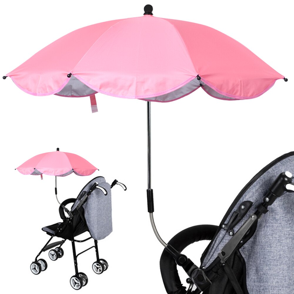 Kinderschirm Transparent Pesci Baby Sonnenschirm Fr Kinderwagen  Pink  Ribbon & Bling Bow, Universal, Quick-Release