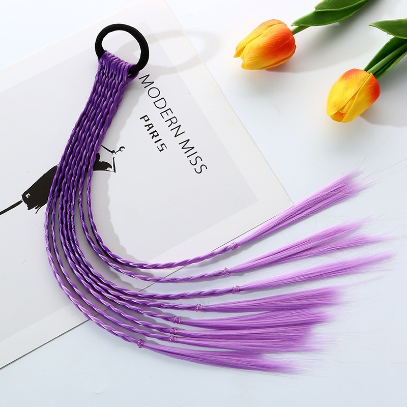 1 pz nuove ragazze parrucche colorate coda di cavallo accessori per capelli per bambini fascia per capelli ornamento per capelli fasce elastici fasce per capelli di bellezza: bianca