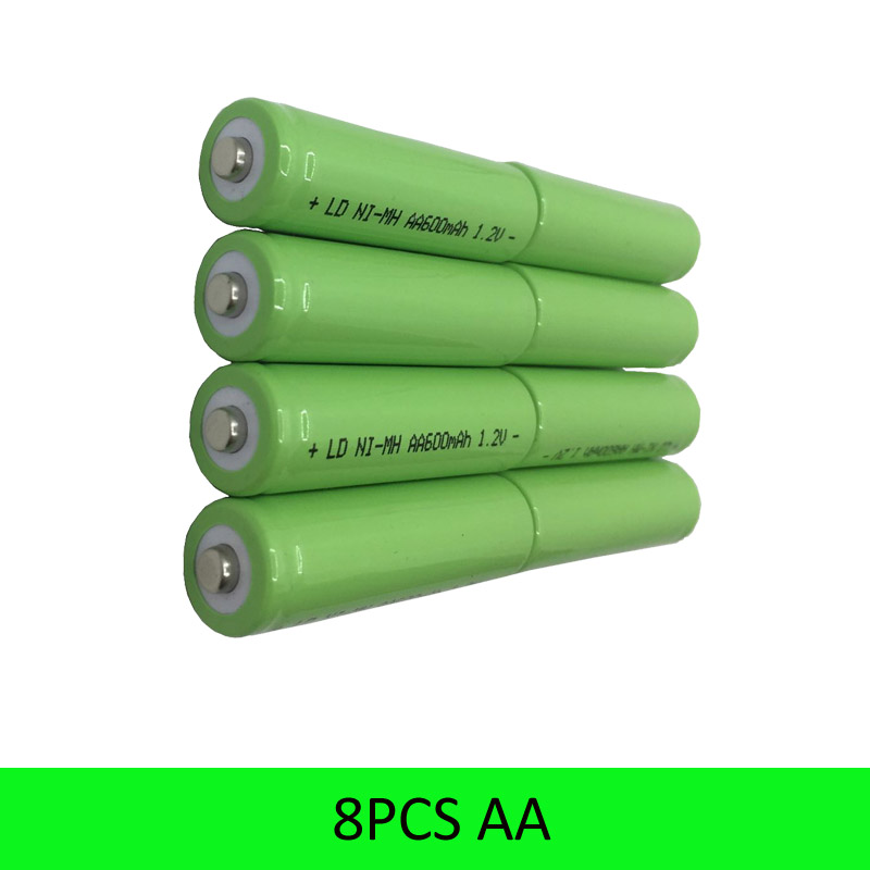 2-16Pcs Originele 1.2V AA Batterij Oplaadbare aa Batterijen 600mah 2A Baterias Mh Ni Mh Oplaadbare batterij voor Zaklamp: 8PCS AA