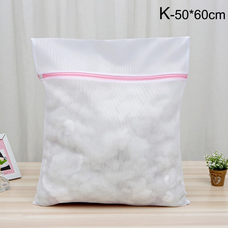 8 Size Mesh Laundry Bag Polyester Laundry Wash Bags Household Laundry Basket Laundry Bags For Washing Machines Mesh Bra Bag: Red-50x60cm