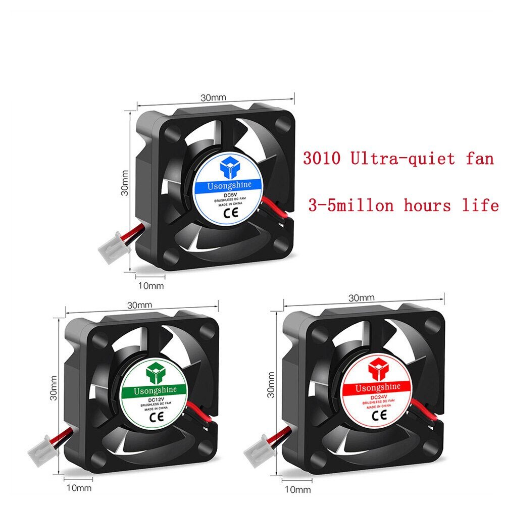 Twotrees 3D Pinter Onderdelen 3010 Fan 30Mm 30X30X10Mm 12V 5V 24V 2Pin Dc Cooler Kleine Koelventilator Diy Reprap Voor J-Head Hotend