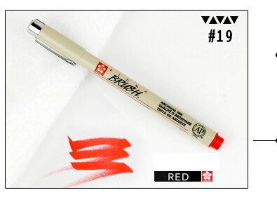 Sakura De hoofd van een zachte waterdichte comic handgeschilderde zachte hoofd kleur pen kalligrafie kleine mooie pen haak lijn Mark pen: 1pcs red