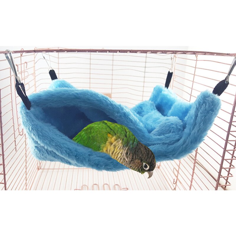 Dubbele Laag Pluche Vogel Opknoping Cave Kooi Snuggle Hut Tent Bed Parrot Opknoping Swing Bed Conure Van Stapelbed Speelgoed