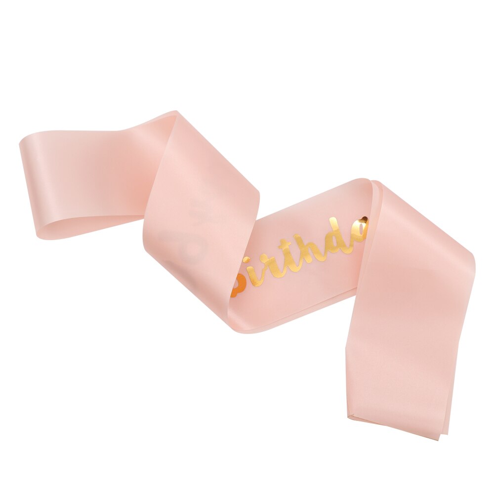 Birthday Funny Sash Rose Gold DIY Ribbon Women Party Decoration Happy 18/21/30/40/50/60 Birthday Girl Romantic Mom Favor