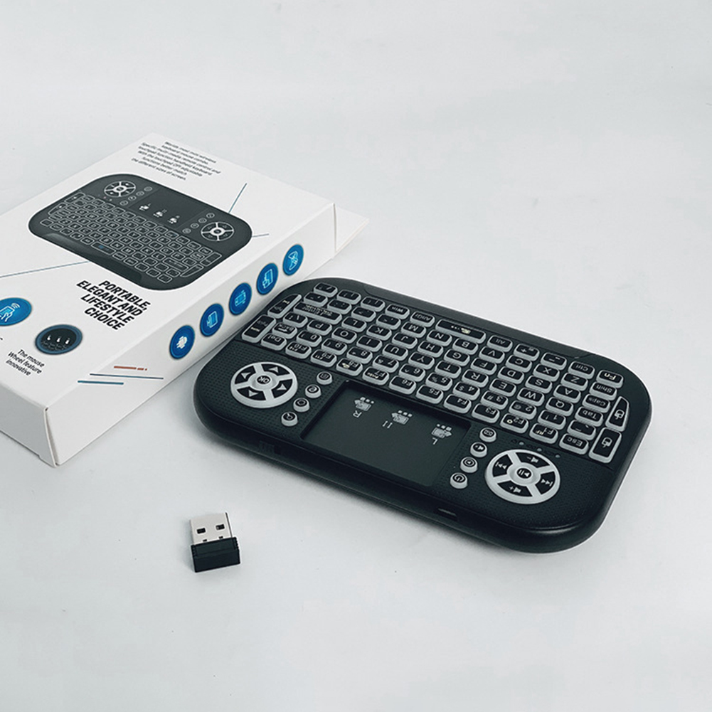 Air Mouse Remote 2.4G&Bluetooth-compatible Backlit Handheld Remote Keyboard with Touchpad Keyboard Remote Control for PC Laptop