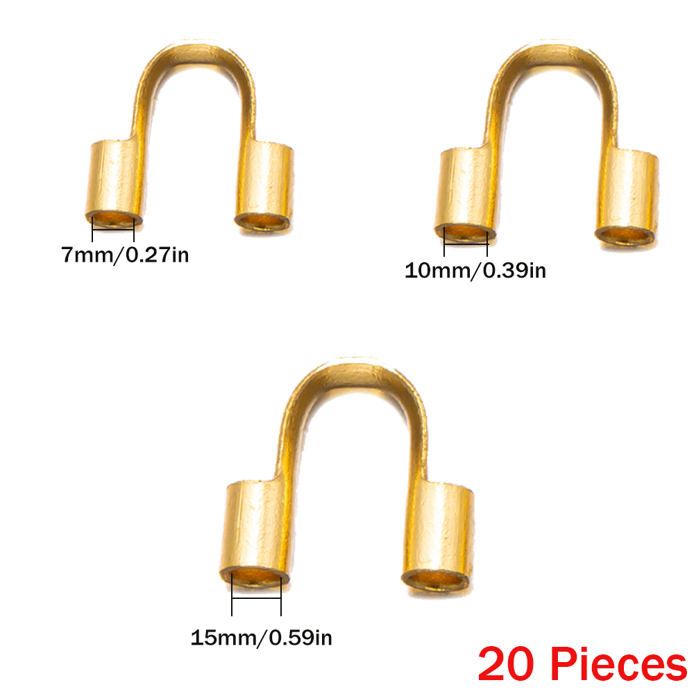 20/50pcs Gold Stainless Steel Wire Guards Thread Cable Protector Loops for Earring Bracelet Necklace Pendant DIY Jewelry Making: L / WHITE