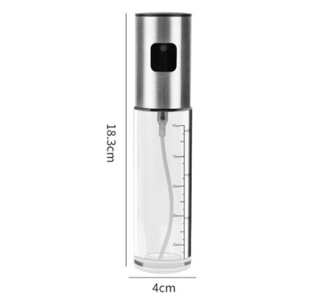 Kitchen Oil Can Spray Fitness Dispensing Oil Can Portable Stainless Steel Scaled Dispensing Bottle Seasoning Bottle Cooking Tool: Graduated 100ml