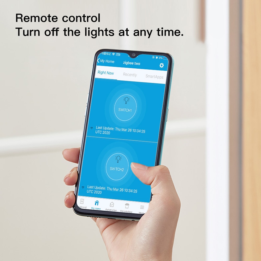Zemismart zigbee 3.0 trykklysbryter smartthings kontrollerer oss autofysiske veggbrytere