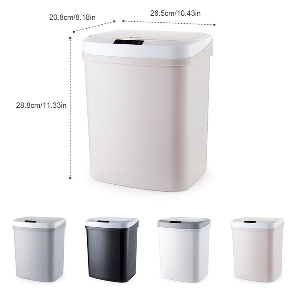 15L Automatische Sensor Vuilnisbak Intelligente Sensor Rechthoekige Smart ABS Sensor Prullenbak Vuilnisbak Voor Keuken Badkamer Home Afvalbakken