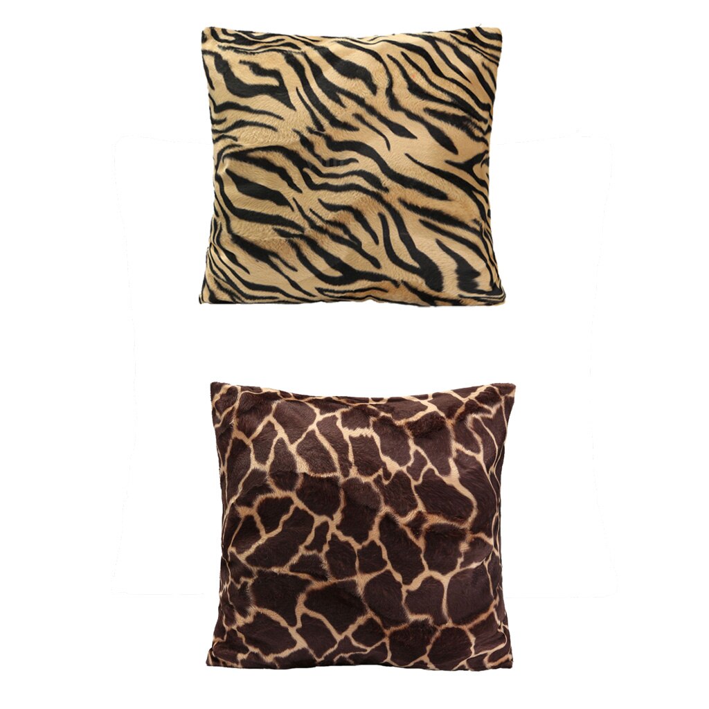 2 stk 45 x 45cm standard dyreprint putetrekk leopard zebra kontor sofa bil putetrekk til hjemmekontor bil dekor