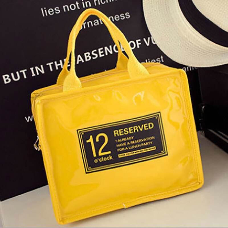 1Pcs Portable Film for Women Kids Men with Zipper High-capacity Insulation Bags Hand-held Waterproof Lunch Bag: Yellow