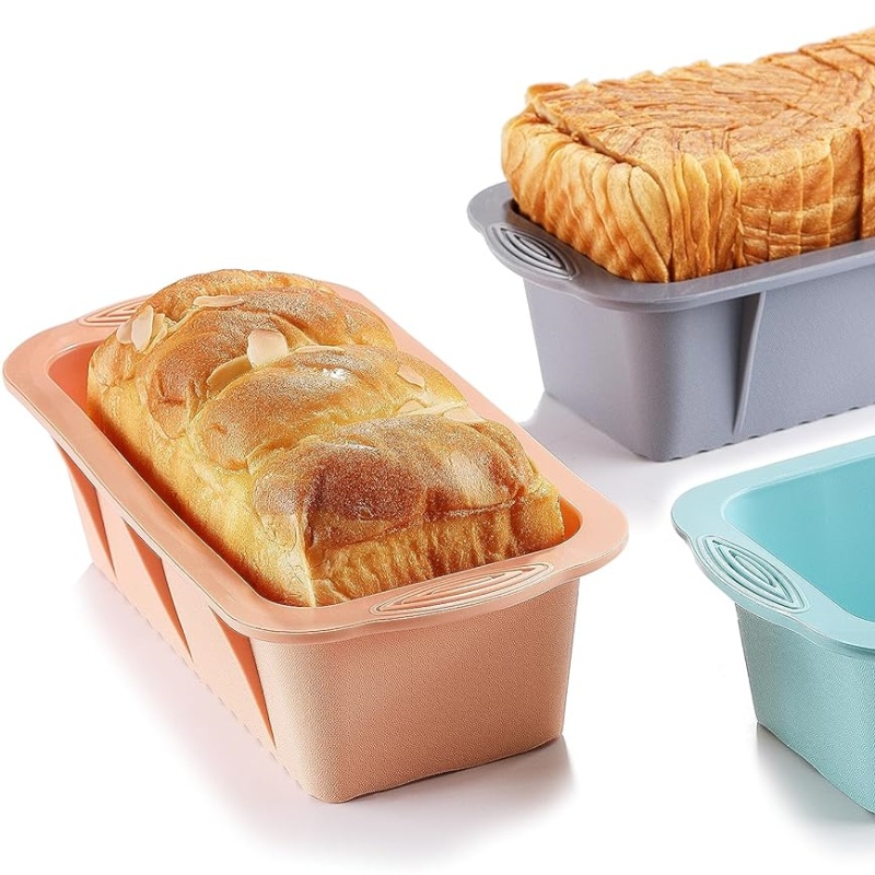 Molde rectangular de silicona para pan, molde para pan tostado, molde cuadrado largo para hornear para platos
