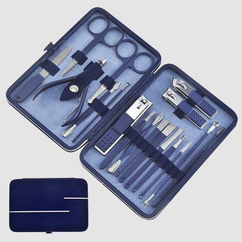 Nagelklippare hushålls blå nagelsax pincett pedikyr kit nagelkonst kit manikyr verktyg skönhetsset