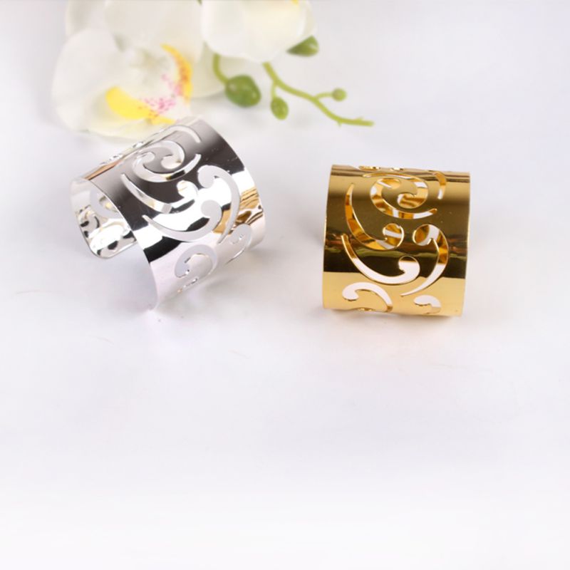 Guld silver servett ring stolar spännen händelse dekoration hantverk för bröllop strass bågar bröllopsfest dekoration tillbehör #