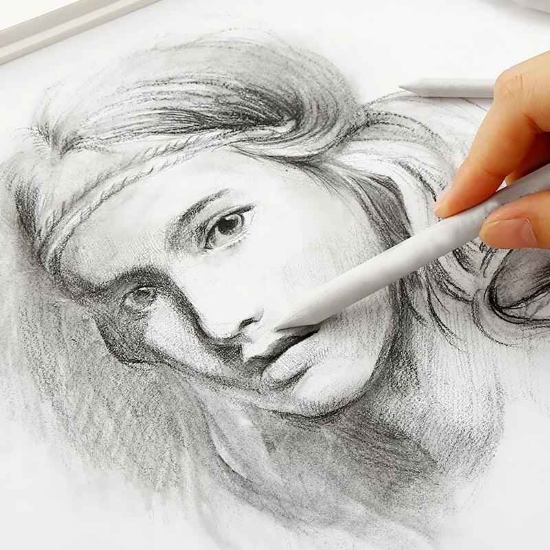 KDD-pincel de tocón difuminado, herramienta de dibujo de arte blanco, suministros de Arte de papel de arroz