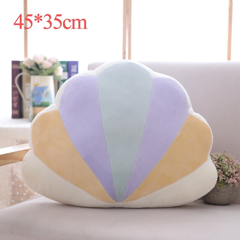 1 pc ins fargerik plysj lucky cloud raibow moon star puter dun bomull fylt dekor plysj pute pute for sofa stol: Konkylie grønn