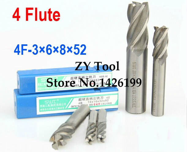 5 stks 3.0mm 4 Fluit HSS & Extended Aluminium End Mill Cutter CNC Bit Frezen Machines gereedschappen snijgereedschappen.