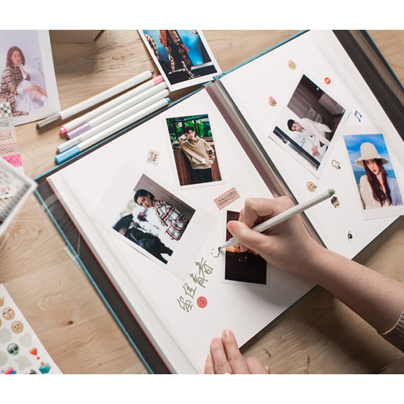 High-Grade 16 Inch linen Photo Album Handmade DIY Self-Adhesive Scrapbook Couple Baby Growth Record Book Family Photo Collection