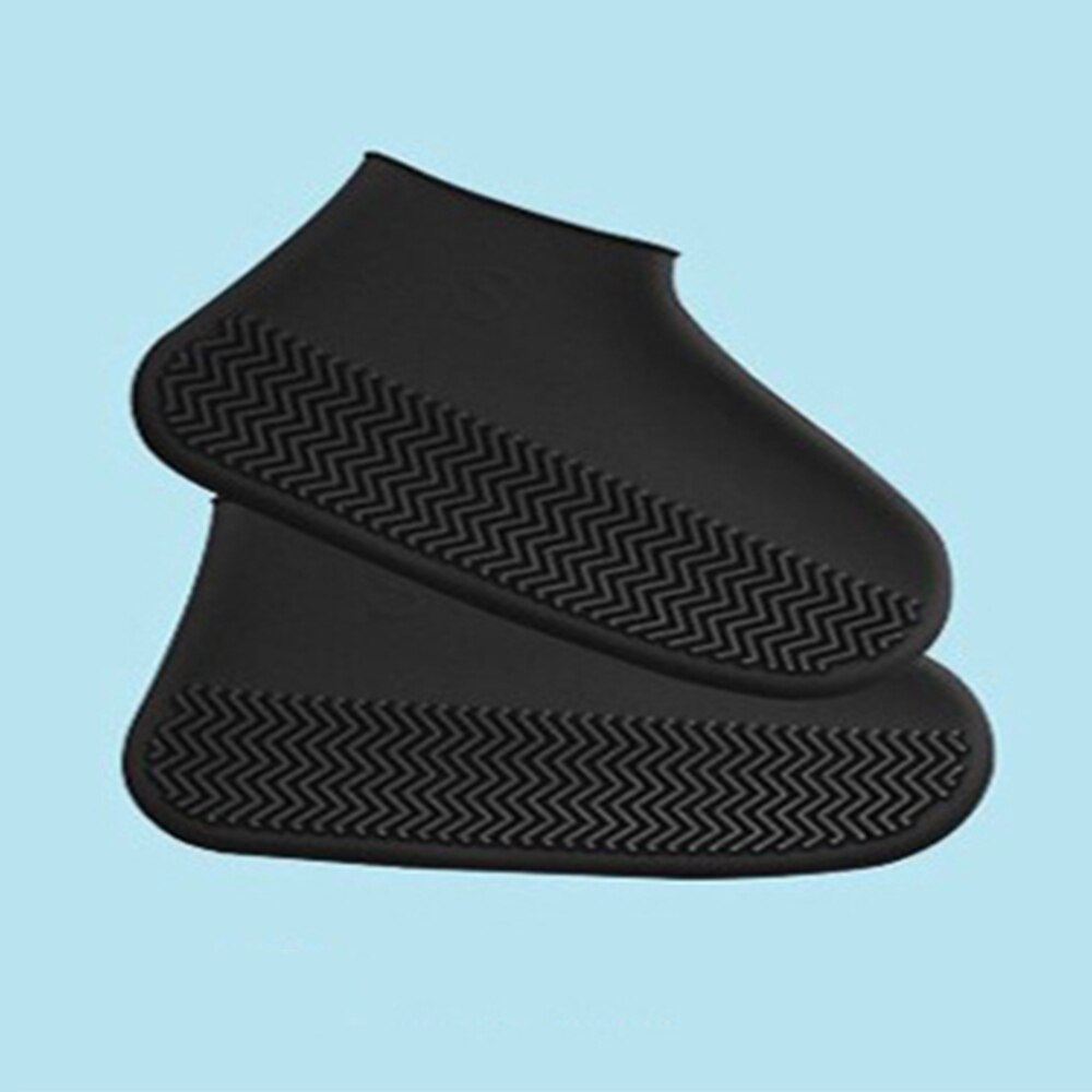 Stivali da pioggia in Silicone copriscarpe impermeabili copriscarpe in gomma riutilizzabili per ciclismo scarpe da pioggia protezioni bambini galoppo antiscivolo: Black / L 29cm