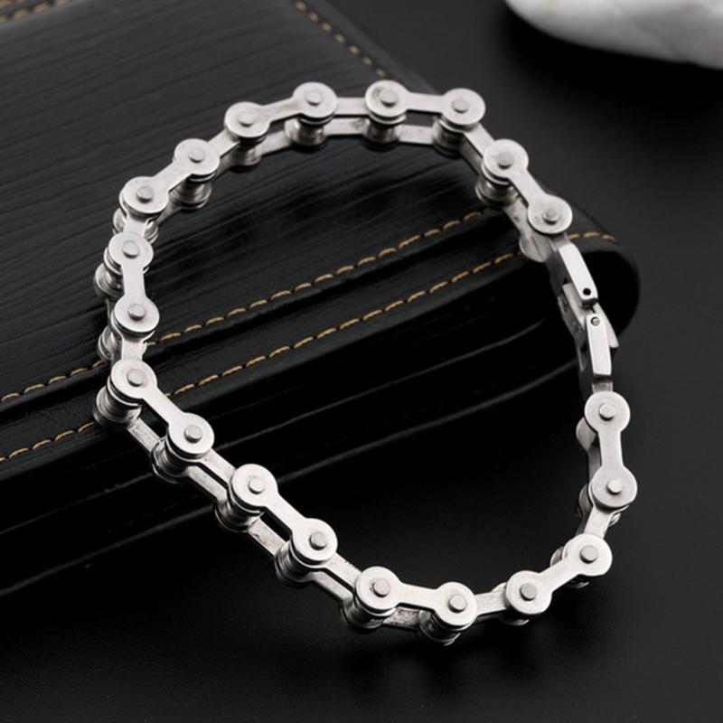 Men Biker Bicycle Motorcycle Chain Bracelet Bangle Punk Titanium Steel Bracelet Men Bangle Men Jewelry Trendy Bracelet