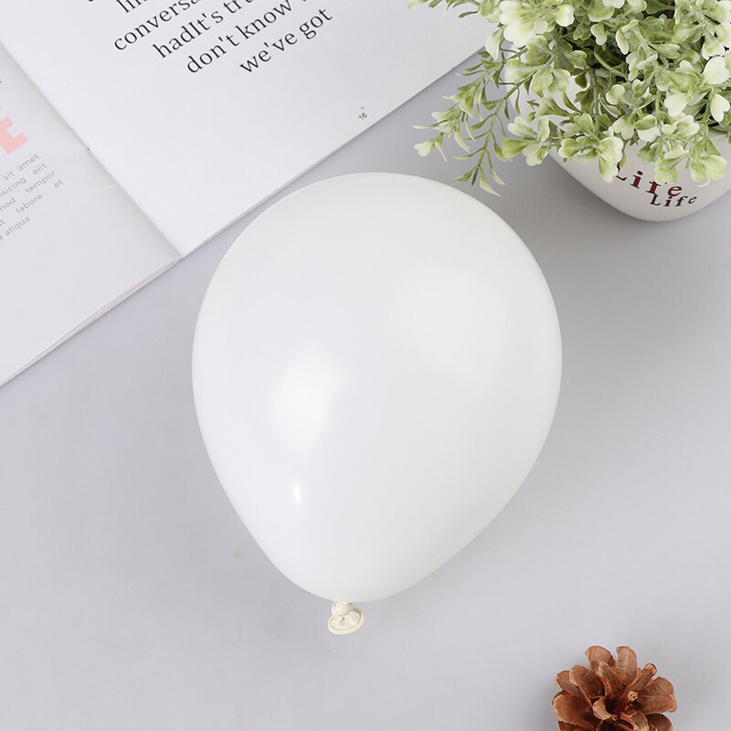 Små balloner mat runde latex bryllupsfødselsdag dekoration baby shower jubilæum 100 stk: Hvid