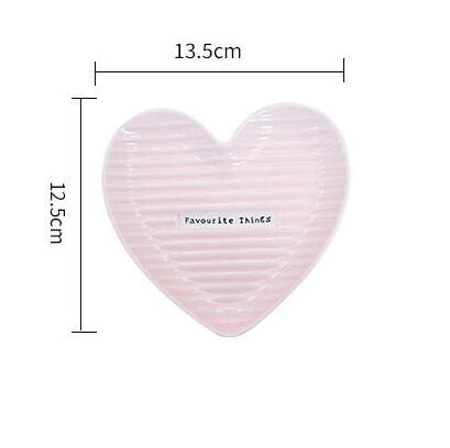 Heart-shaped Ceramic Salad Plate 6/8 Inch Dinner Plate for Meat, Appetizers, Dessert, Food, Party, Red, White,Pink,Blue assiette: 6 inch - Pink