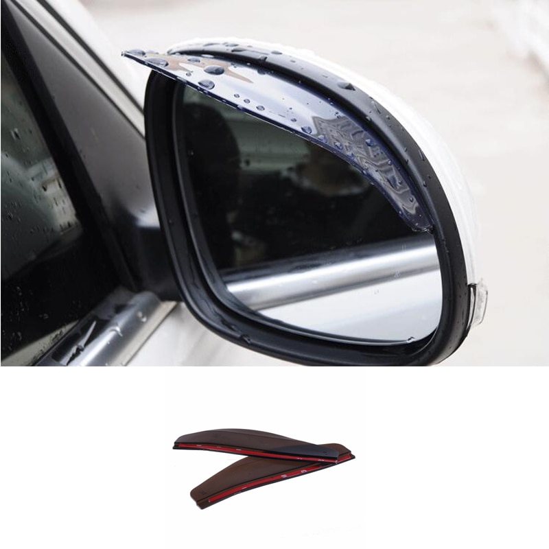 2 stk bil bagfra regntæt dæksel regn øjenbryn klistermærke skærm skygge auto spejl dækning solskærm skygge fleksibel beskytter