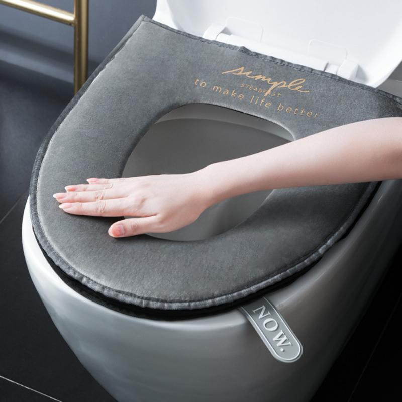 Uniwersalny pokrowiec na deskę sedesową zapinany na suwak na zimę miękki podgrzewany zmywalny podkładka na siodełko WC Podkładka sedes robić łazienki pokrowiec na deskę sedesową