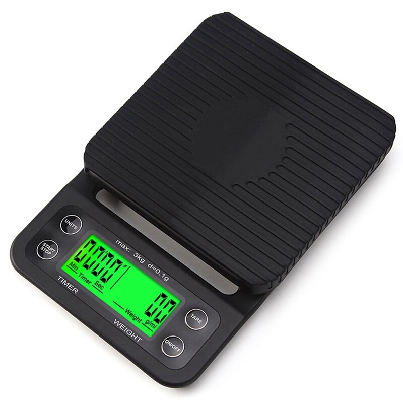 Coffee Scale with Timer High Accuracy Kitchen Food Scale with Tare Function 3KG Max Load 0.1G Precision Sensor: Default Title