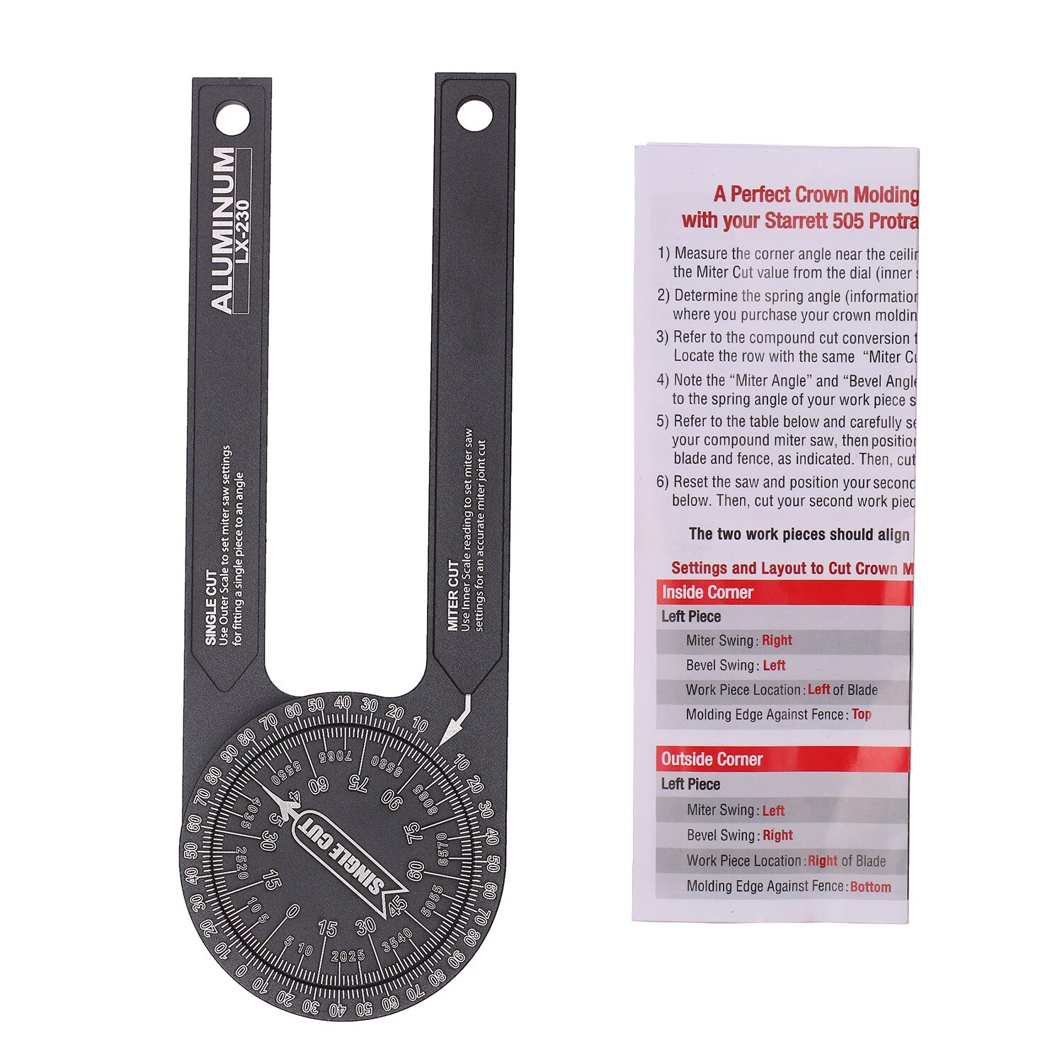 Miter Saw Protractor Angle Measuring Transfer Rule Angle Gauge for Carpenters ABS Metric Ruler on Renovation Work Home