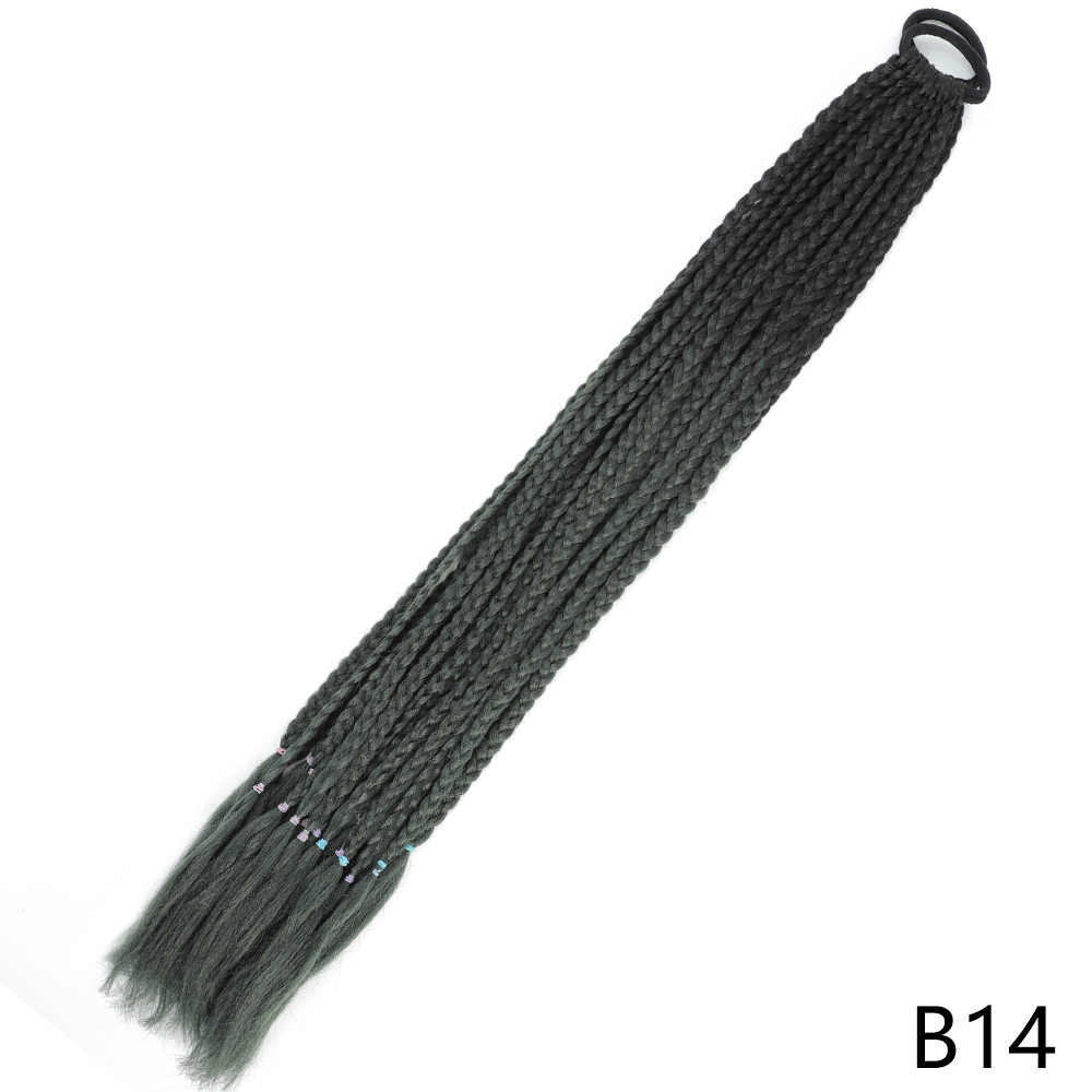 AZQUEEN-coleta trenzada sucia de Color degradado sintético, banda de goma elástica de 60CM, extensiones de cabello trenzado de cola de poni para niñas
