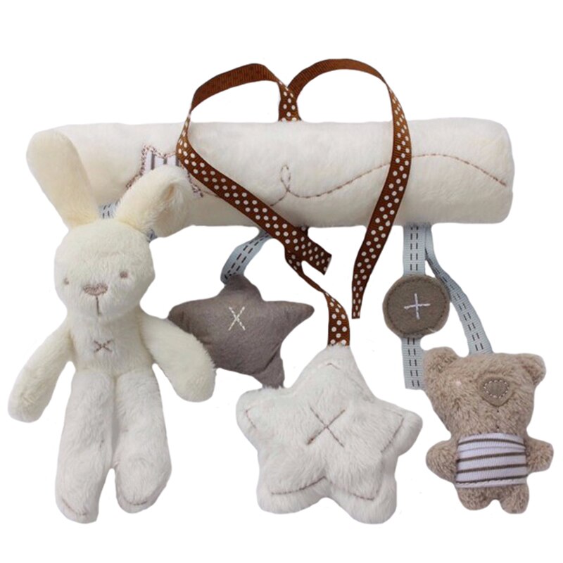 Hasenbaby-hängebett, sicherheitssitz, plüschtier, handglocke, multifunktionales plüschtier, kinderwagen-Handy, Mobiltelefon
