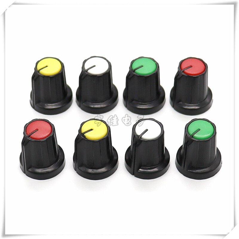 10 Stuk 15Mm * 16.5Mm Twee-Kleur Plastic Knop Cap Bloem As Potentiometer Codeerschakelaar Knop