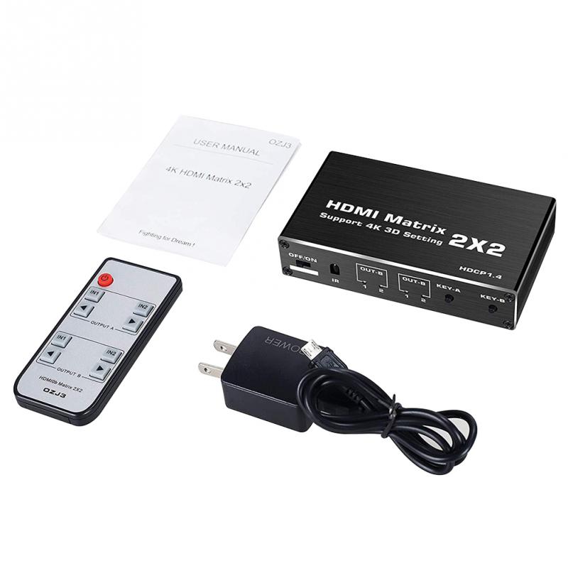 Hdmi Kvm Switch 2 Port 4K Usb Schakelaar Kvm Vga Switcher Splitter Box Voor Delen Printer Toetsenbord Muis Kvm switch Hdmi Vga