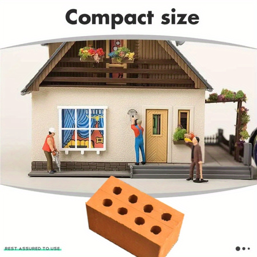 50\100 stuks Mini Bakstenen Miniatuur Ambachten Kunstmatige Handgemaakte Layout Decoratie Klei Zandbak Muur - Handgemaakte Mason DIY Huisgebouwd
