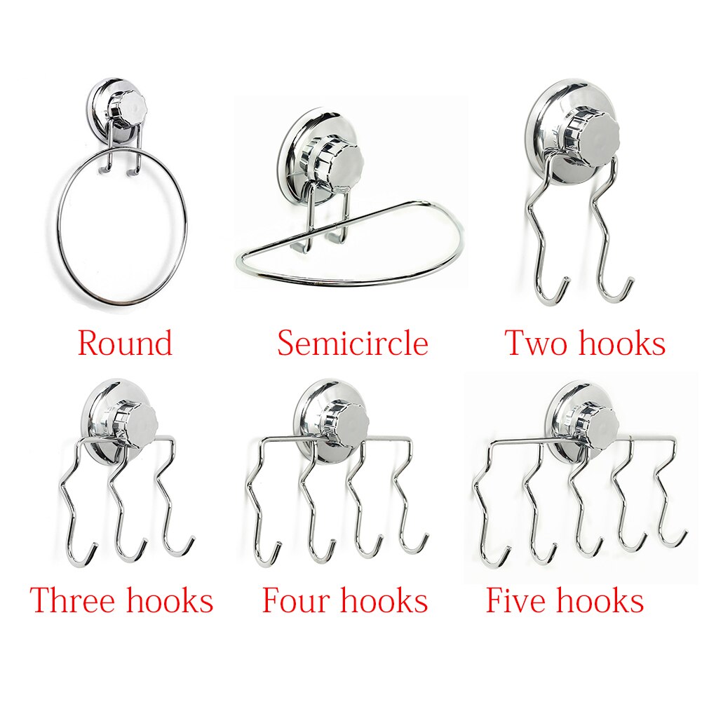 Accessory Wall Mounted Towel Ring Suction Cup Chrome Holder Stainless Steel Kitchen Hardware No-Drilling Bathroom