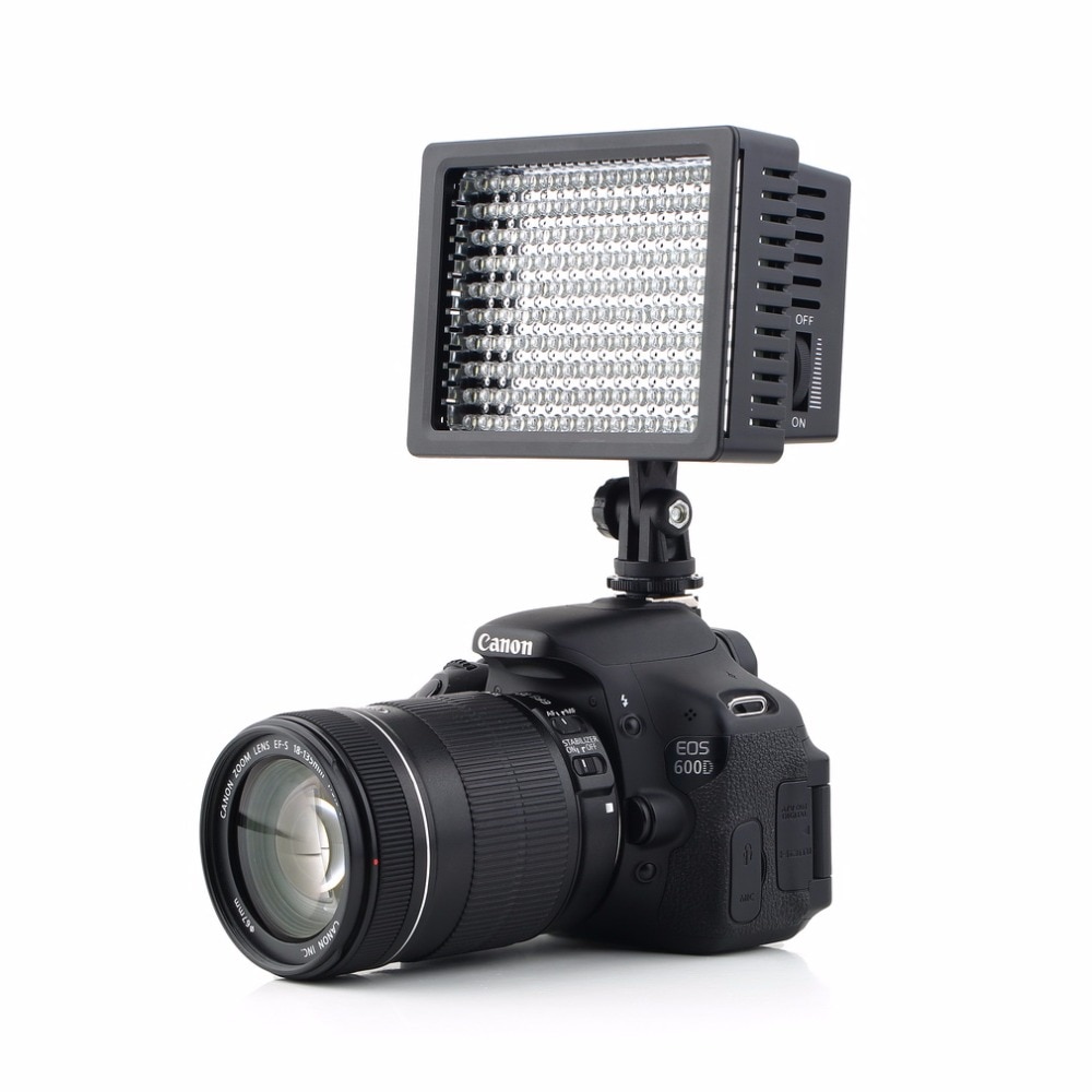 160 LED Video Camera HD Licht Lamp 12W 1280LM Dimbare voor Canon Nikon Pentax Camera Video Camcorder Top