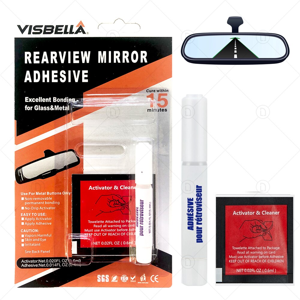 Espejo retrovisor para coche, Kit adhesivo de fuerza , pegamento, Accesorios de reparación, bricolaje, para vidrio y Metal