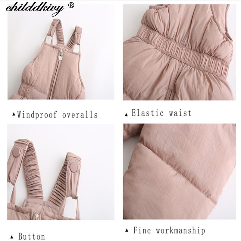 Combinaison en coton pour enfants, salopette en duvet épais, pantalon , vêtements pour bébés filles de 1 à 5 ans, collection hiver