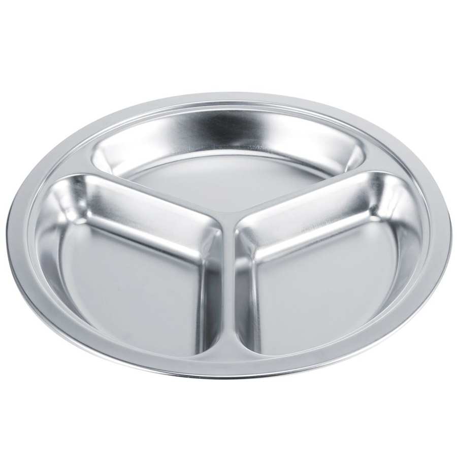 Thicken Divided Plate Dinner Tray Round Divided Service Plate for Home