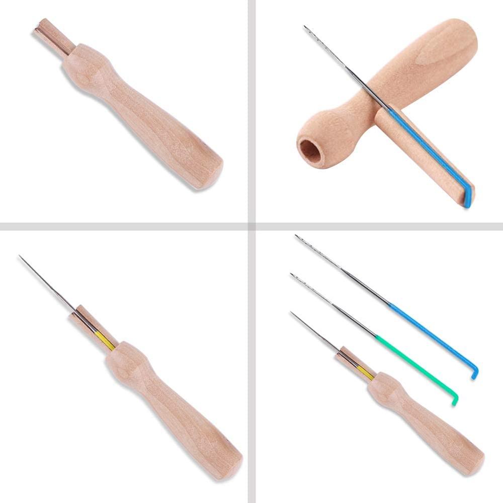 LMDZ 3 Colors Needle Felting Wool (30g/Colors), Needle Felting Tool with 21PCS Felting Needles, Needle Felting Foam, Finger Cot